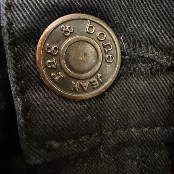 rag & bone Black Skinny Moto Jeans with Zipper Pockets Women’s Sz 24 - Picture 5 of 11